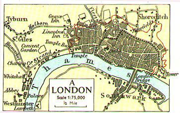 London in the Middle Ages.  Adapted from Muir's Historical Atlas (1911).